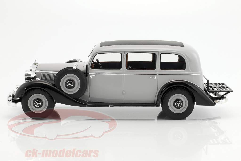 Mercedes-Benz 260D Pullman Opførselsår 1937 lysegrå / sort 1:18 BoS-Models