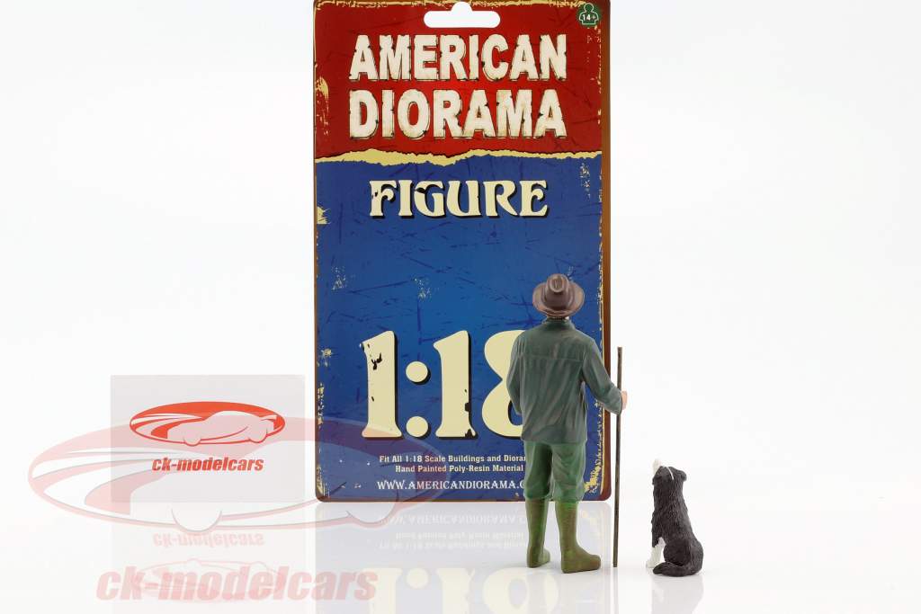 顾客 Patrick & 狗 1:18 American Diorama