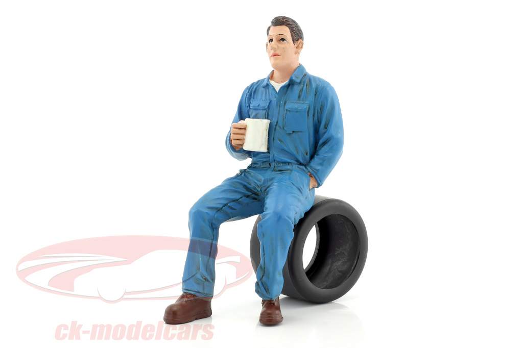 mécanicien Johnny Drinking Coffee 1:18 American Diorama