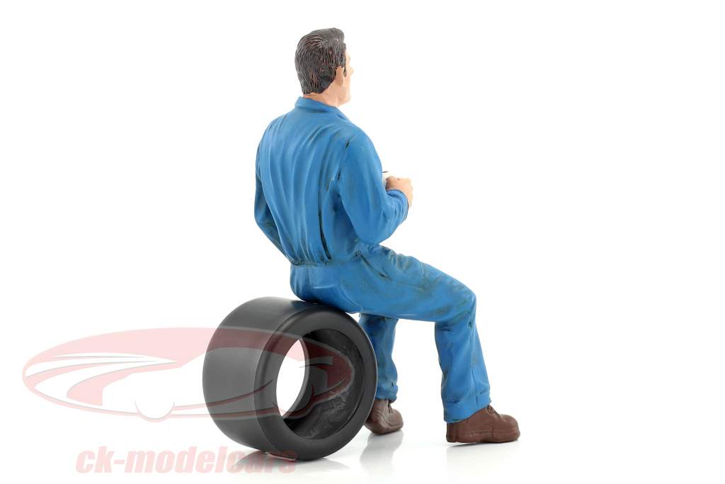 mécanicien Johnny Drinking Coffee 1:18 American Diorama