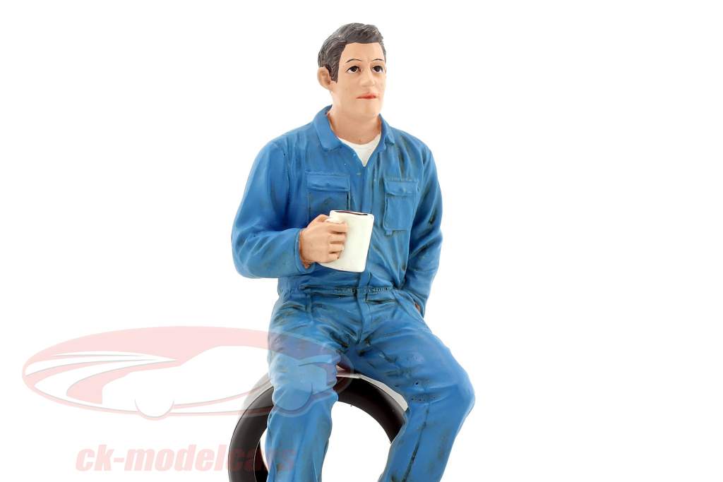 mécanicien Johnny Drinking Coffee 1:18 American Diorama