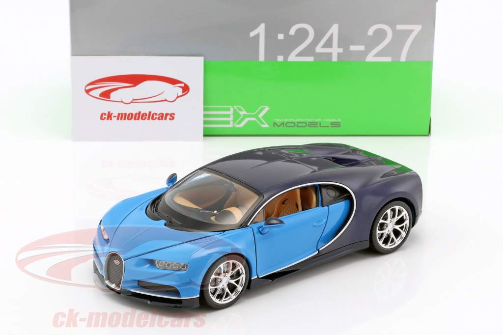 Bugatti Chiron 築 2017 ライトブルー / 濃紺 1:24 Welly
