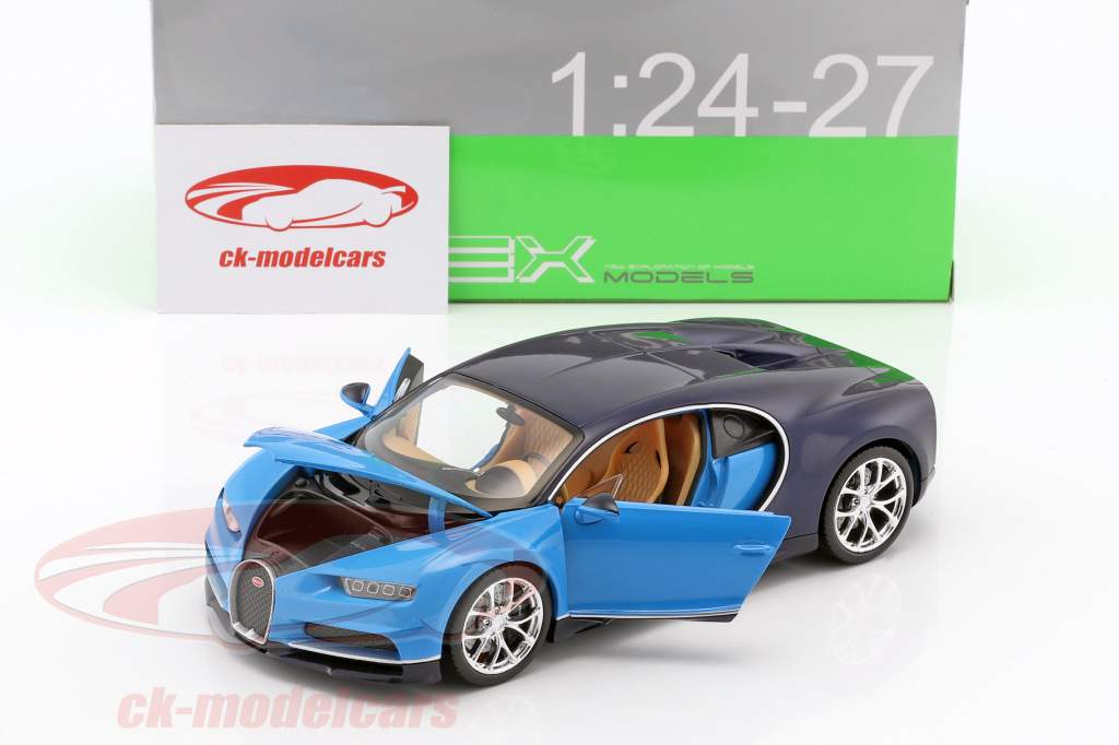 Bugatti Chiron 築 2017 ライトブルー / 濃紺 1:24 Welly