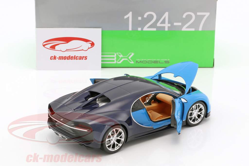 Bugatti Chiron 築 2017 ライトブルー / 濃紺 1:24 Welly
