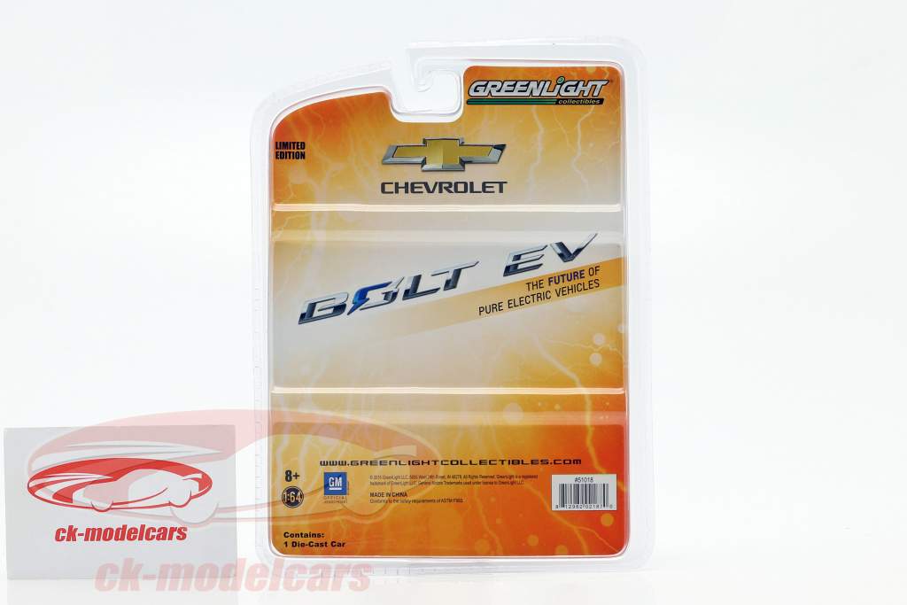 Chevrolet Bolt EV Год постройки 2017 оранжевый металлический 1:64 Greenlight