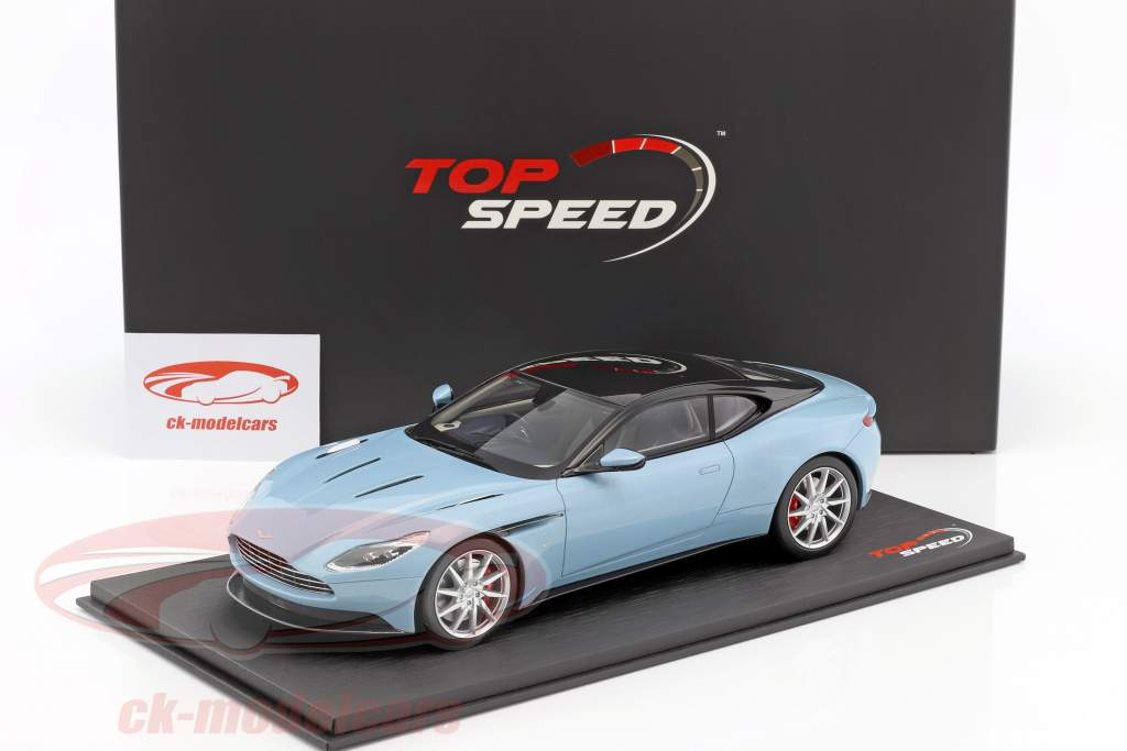 Aston Martin DB11 année de construction 2017 bleu clair / noir 1:18 True Scale