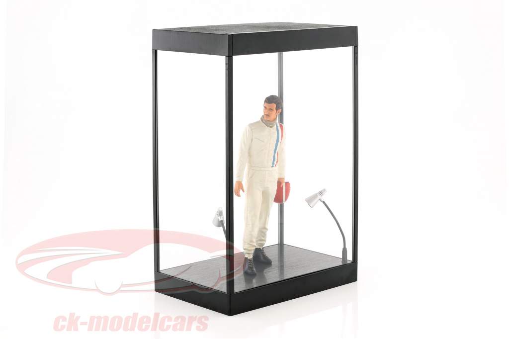 Single display case with 2 movable Led Lamps for figures scale 1:6 black Triple9