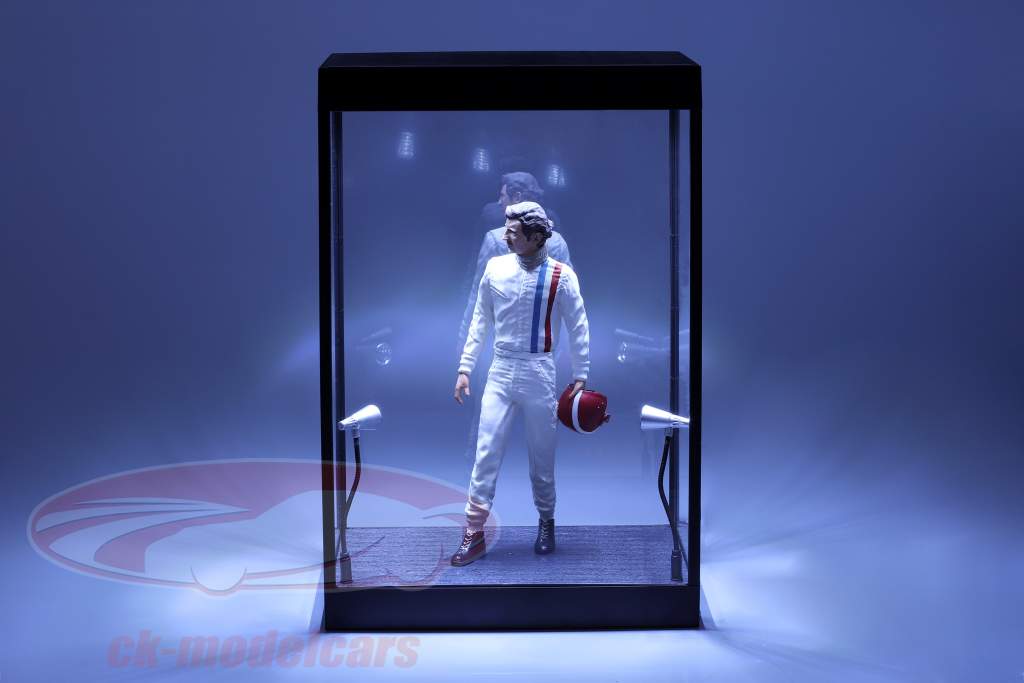 Single display case with 2 movable Led Lamps for figures scale 1:6 black Triple9