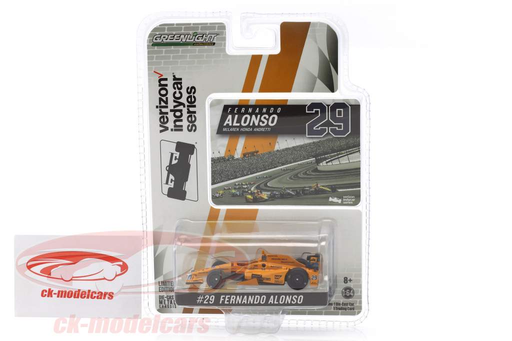Fernando Alonso Indycar Honda #29 Indy 500 2017 1:64 Greenlight