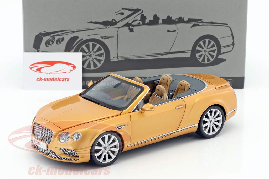 Bentley Continental GT Convertible LHD Construction year 2016 sunburst gold 1:18 Paragon Models