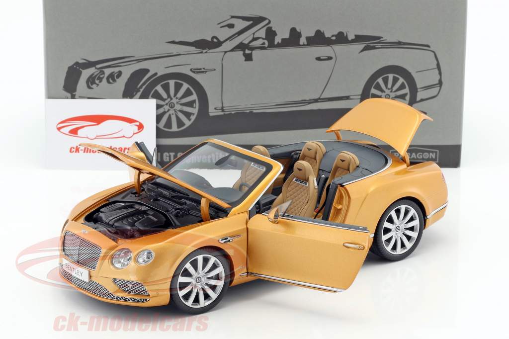 Bentley Continental GT Convertible LHD Construction year 2016 sunburst gold 1:18 Paragon Models