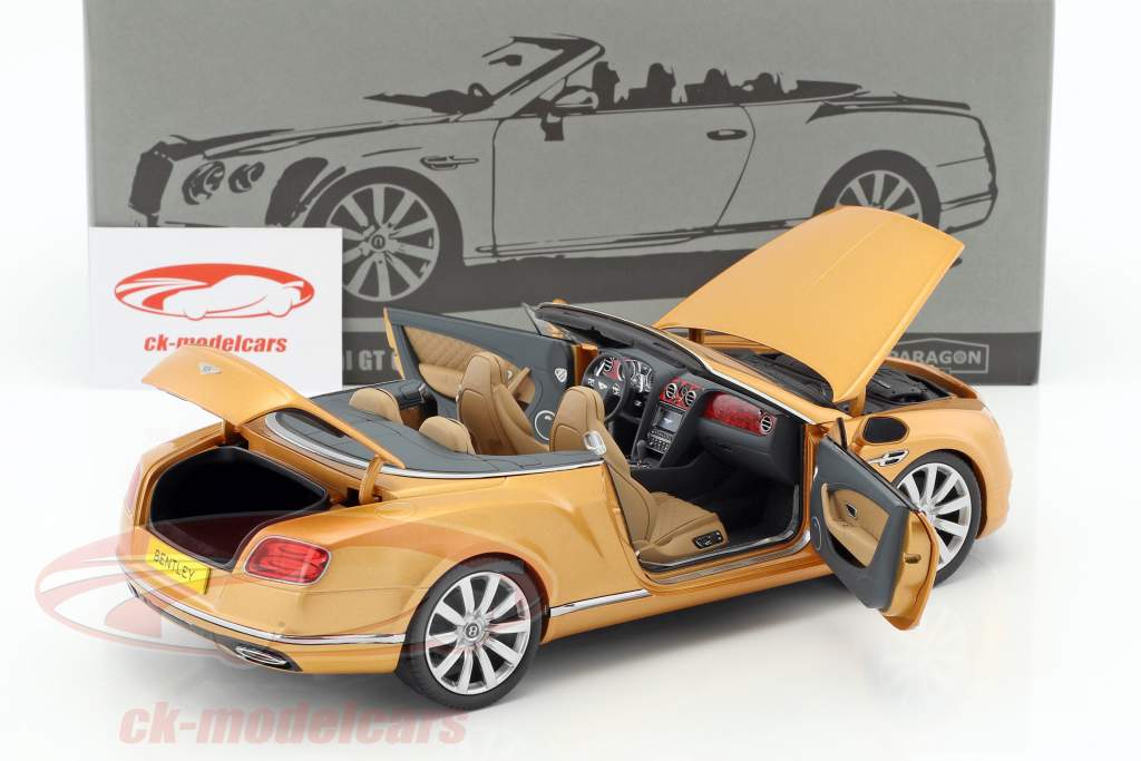 Bentley Continental GT Convertible LHD Construction year 2016 sunburst gold 1:18 Paragon Models