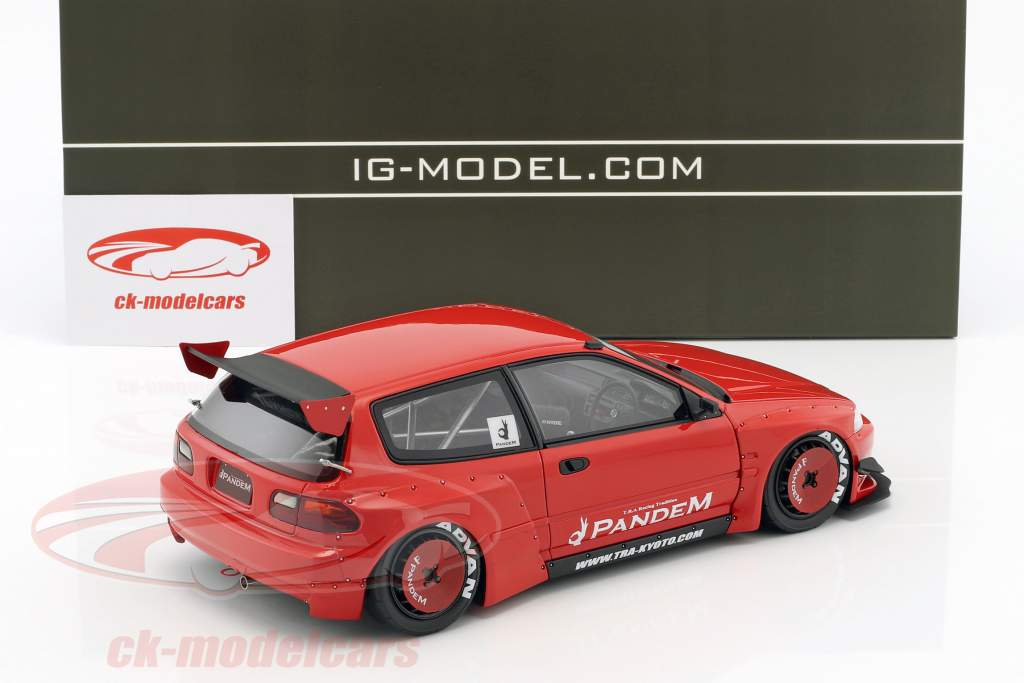 ミニカー　1/18 PANDEM CIVIC EG6(レッド) [IG1050] Ignition Model 1:18 Pandem Civic (EG6) 赤 IG1050 モデル 車