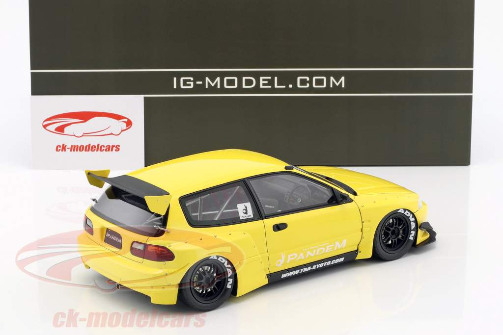 Pandem Civic (EG6) jaune 1:18 Ignition Model