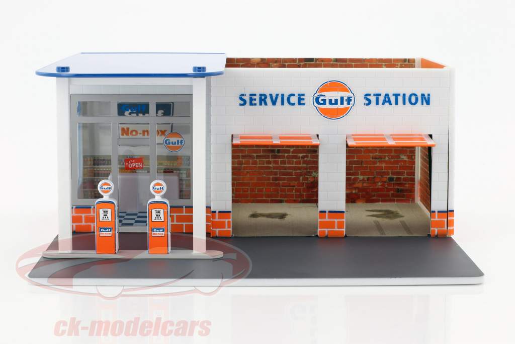 Vintage gas stazione Gulf Oil / Mechanic's Corner Series 1 1:64 Greenlight