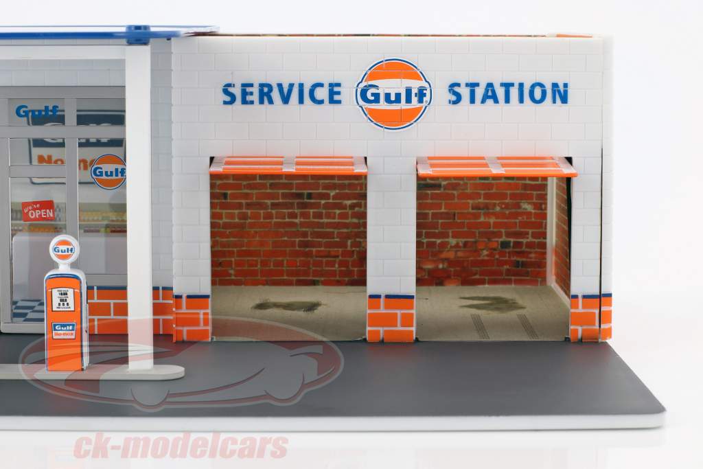 Vintage gas stazione Gulf Oil / Mechanic's Corner Series 1 1:64 Greenlight