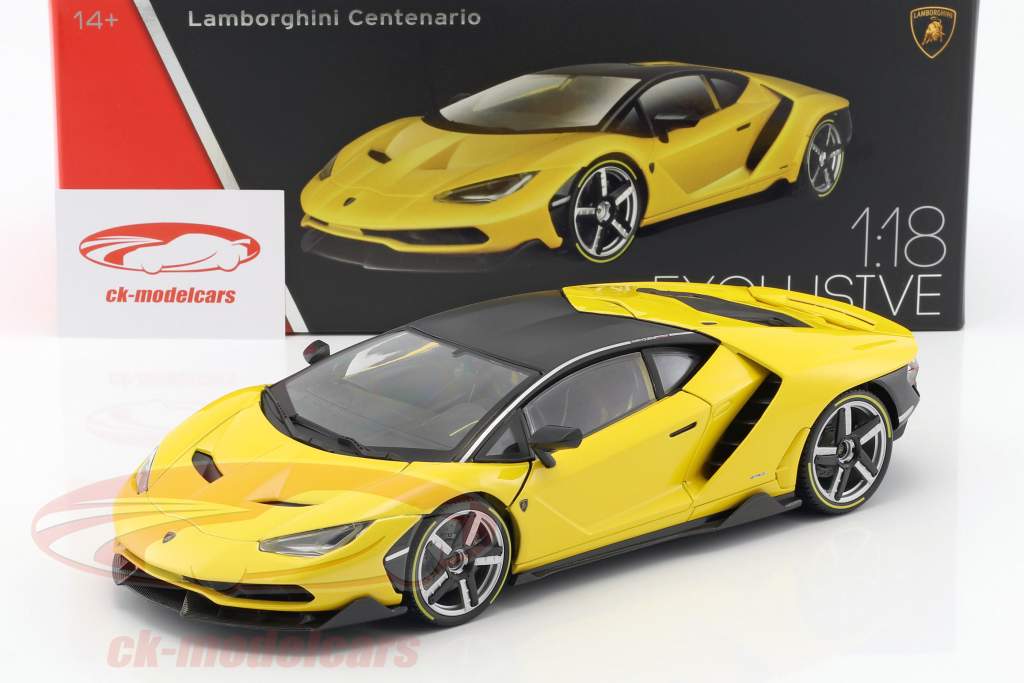 Lamborghini Centenario ano de construção 2016 amarelo 1:18 Maisto