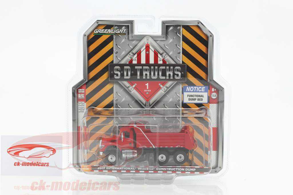 International WorkStar Construction dump year 2017 red 1:64 Greenlight