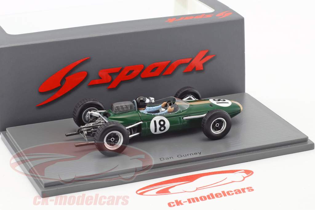 Dan Gurney Brabham BT7 #18 2nd Hollandsk GP formel 1 1963 1:43 Spark