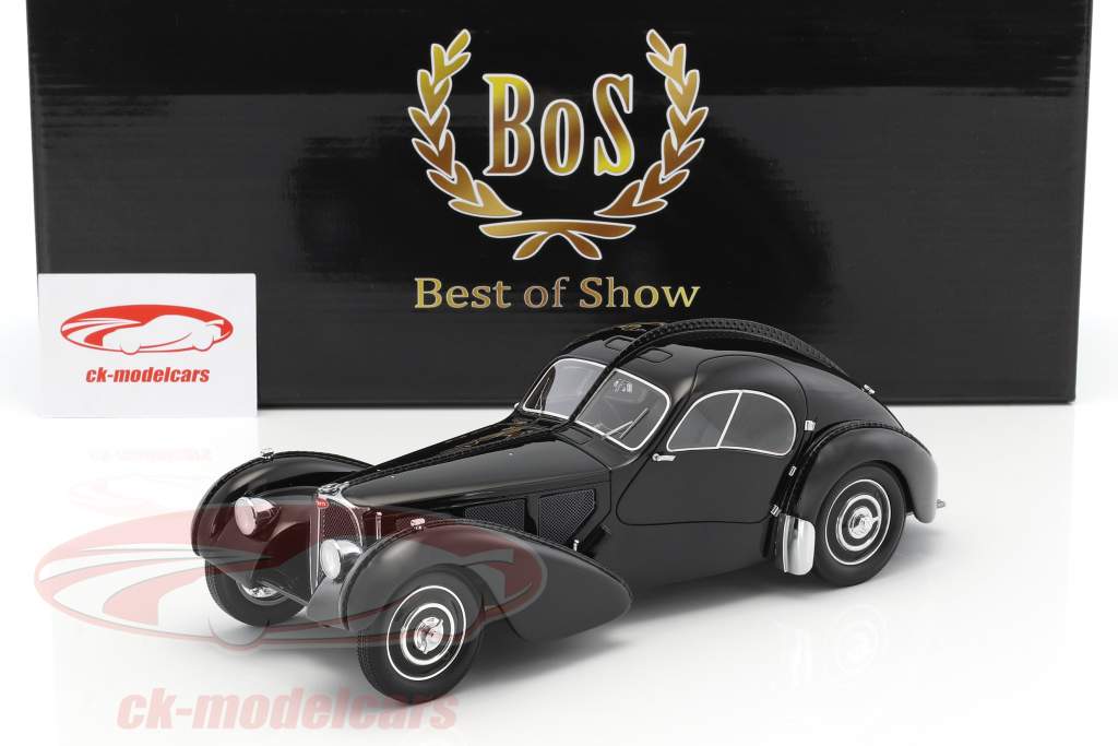 Bugatti T57 SC Atlantic RHD Opførselsår 1938 sort 1:18 BoS-Models