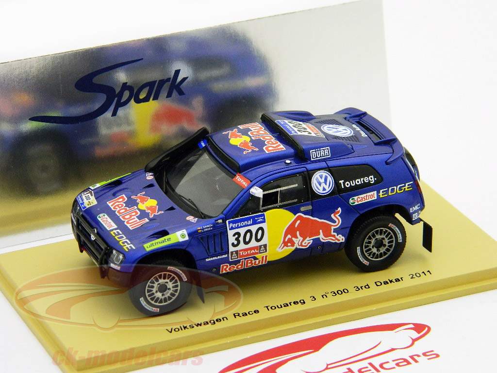 大众途锐赛车3红牛＃300第三达喀尔拉力赛2011 1:43星火