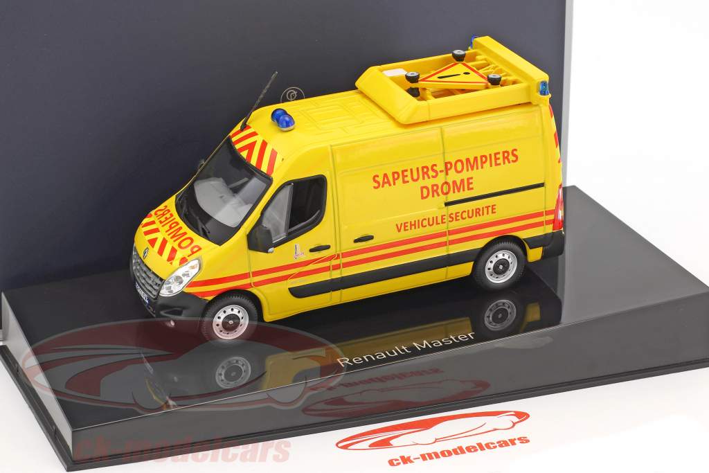 Renault Master Pompiers Vehicule Securite 築 2011 黄色 / 赤 1:43 Norev
