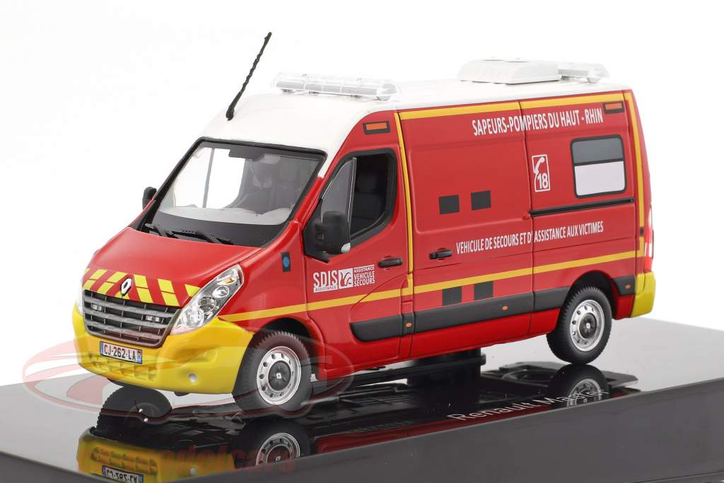 Renault Master Pompiers VSAV 築 2011 赤 / 黄色 / 白 1:43 Norev