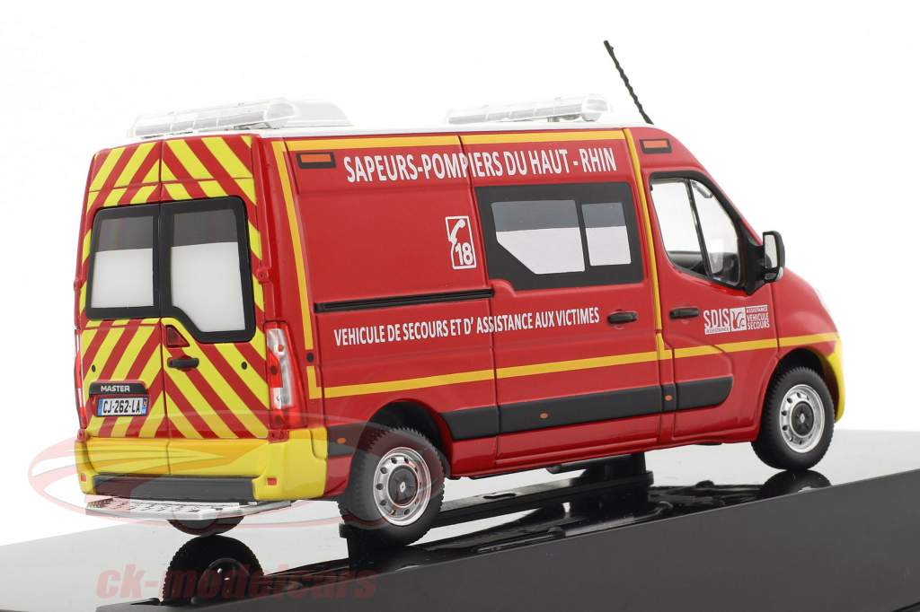 Renault Master Pompiers VSAV 築 2011 赤 / 黄色 / 白 1:43 Norev