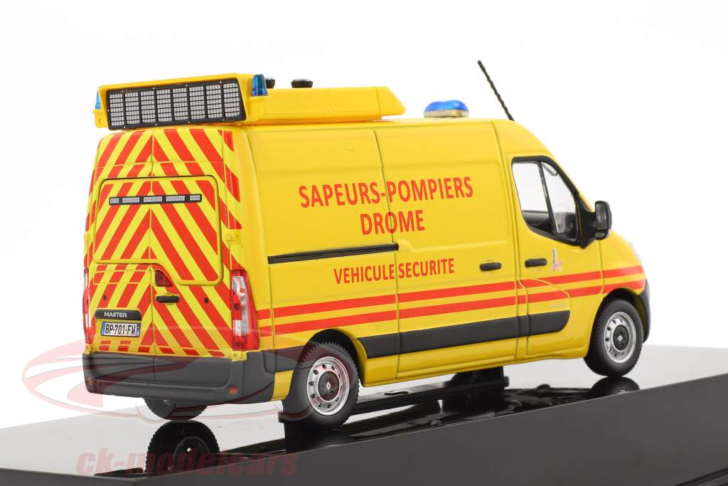 Renault Master Pompiers Vehicule Securite 築 2011 黄色 / 赤 1:43 Norev