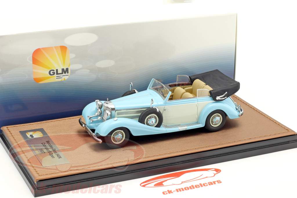 Mercedes-Benz 540K cabriolé B abierto versión año de construcción 1937 azul claro / blanco 1:43 GLM