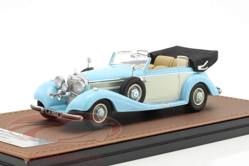 Mercedes-Benz 540K cabriolé B abierto versión año de construcción 1937 azul claro / blanco 1:43 GLM