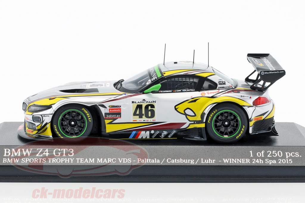 Minichamps 1:43 BMW Z4 GT3 #46 Winner 24h Spa 2015 Paltalla
