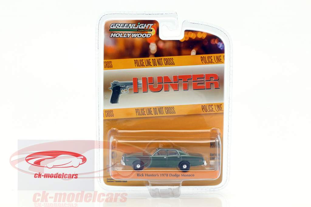 Rick Hunter's Dodge Monaco 築 1978 テレビシリーズ Hunter (1984-1991) グリーン メタリック 1:64 Greenlight