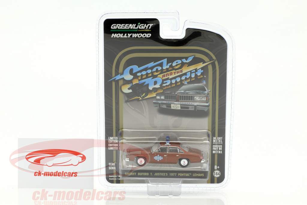 Sheriff Buford T. Justice's Pontiac LeMans filme Smokey and the Bandit (1977) marrom 1:64 Greenlight