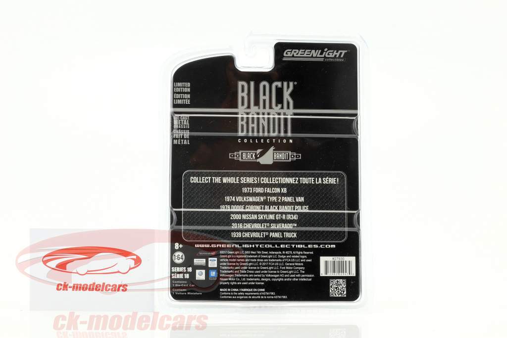 Ford Falcon XB Год постройки 1973 матовый черный 1:64 Greenlight