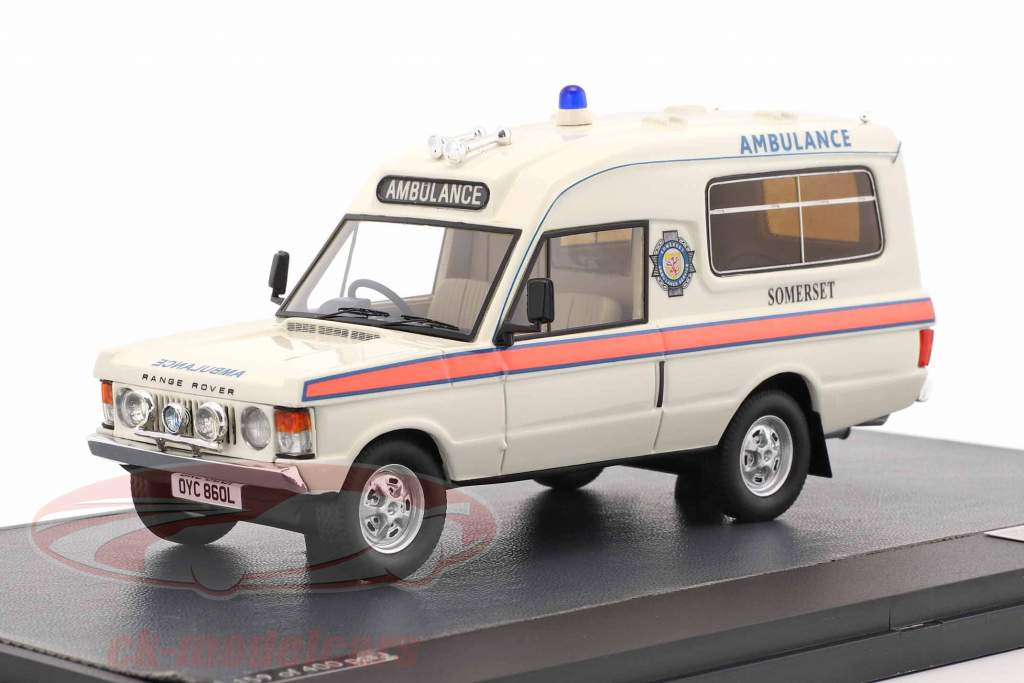 Land Rover Range Rover Herbert Lomas Somerset Ambulance Service ano de construção 1972 branco 1:43 Matrix