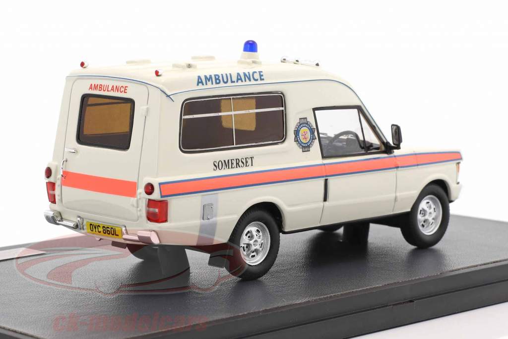 Land Rover Range Rover Herbert Lomas Somerset Ambulance Service ano de construção 1972 branco 1:43 Matrix