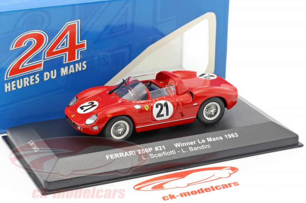 Ferrari 250P #21 vincitore 24h LeMans 1963 Scarfiotti, Bandini 1:43 Ixo