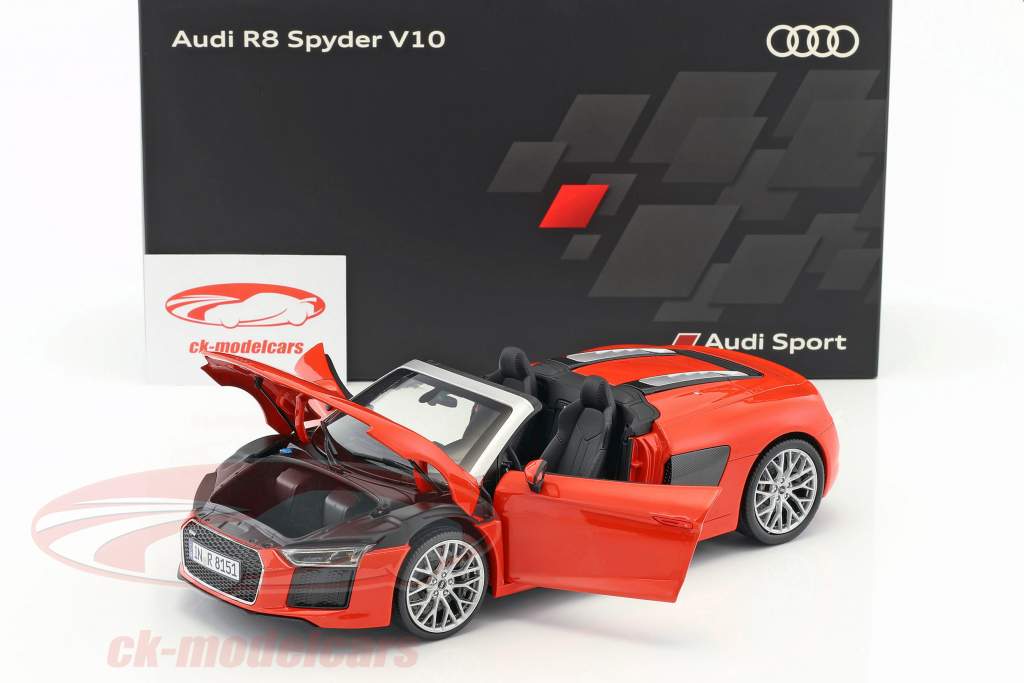 Audi R8 Spyder V10 dynamit rød 1:18 iScale