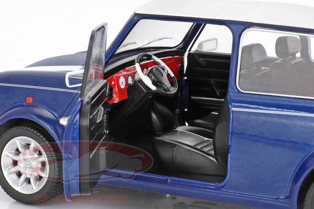 Mini Cooper 1.3i Sport Pack 建造年份 1997 蓝 金属的 / 白 1:18 Solido
