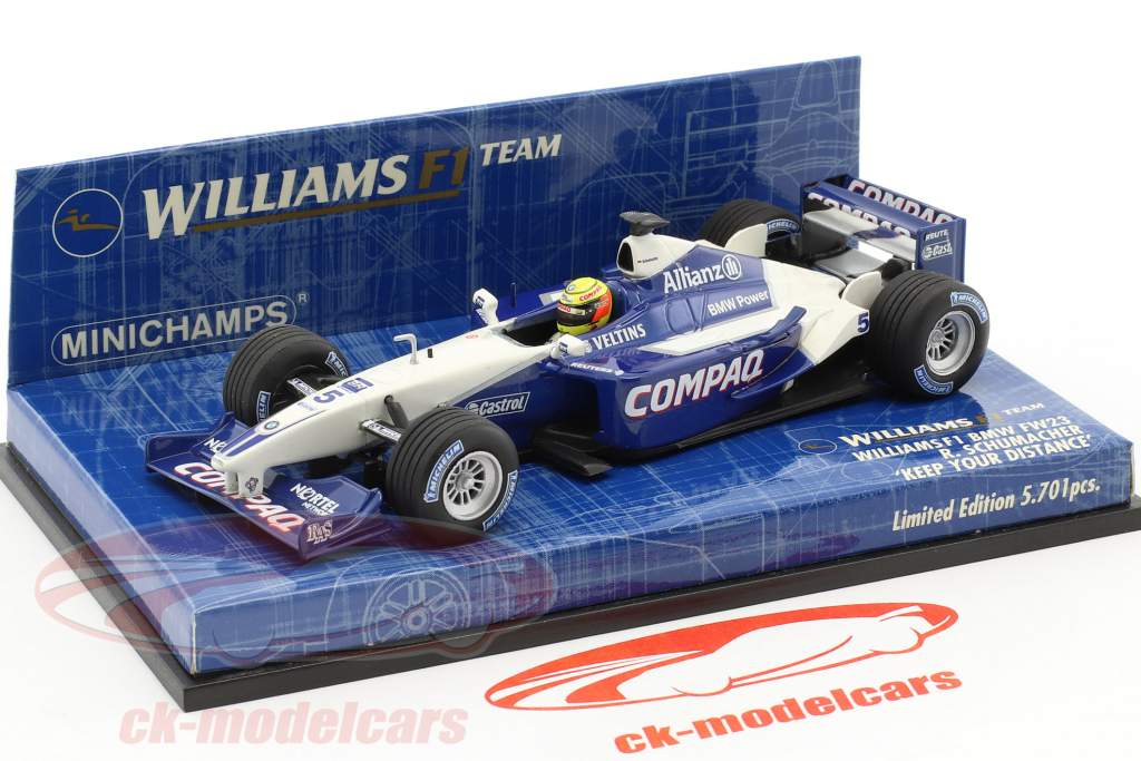 1/43 minichamps williams FW23 R シューマッハ Minichamps 1:43 Ralf Schumacher Williams FW23 #5 formula 1