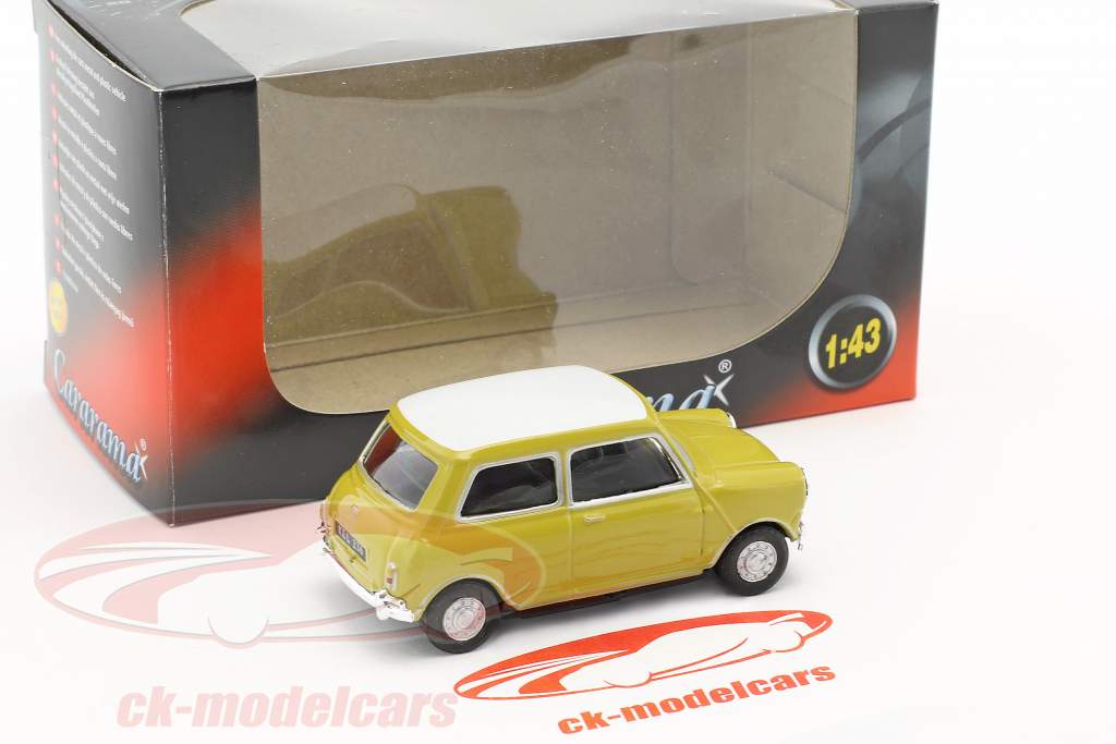 Mini Cooper 築 1969 マスタード 黄色 / 白 1:43 Cararama