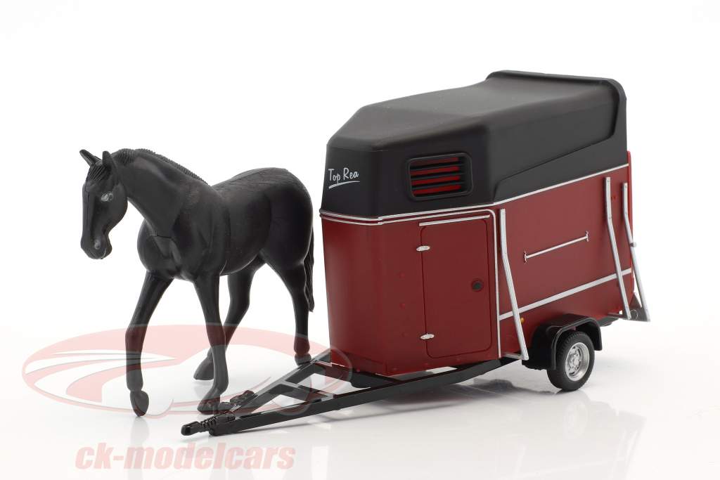 马 拖车 同 马 黑暗 红 / 黑 1:43 Cararama