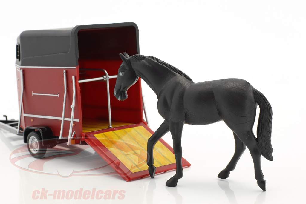 马 拖车 同 马 黑暗 红 / 黑 1:43 Cararama
