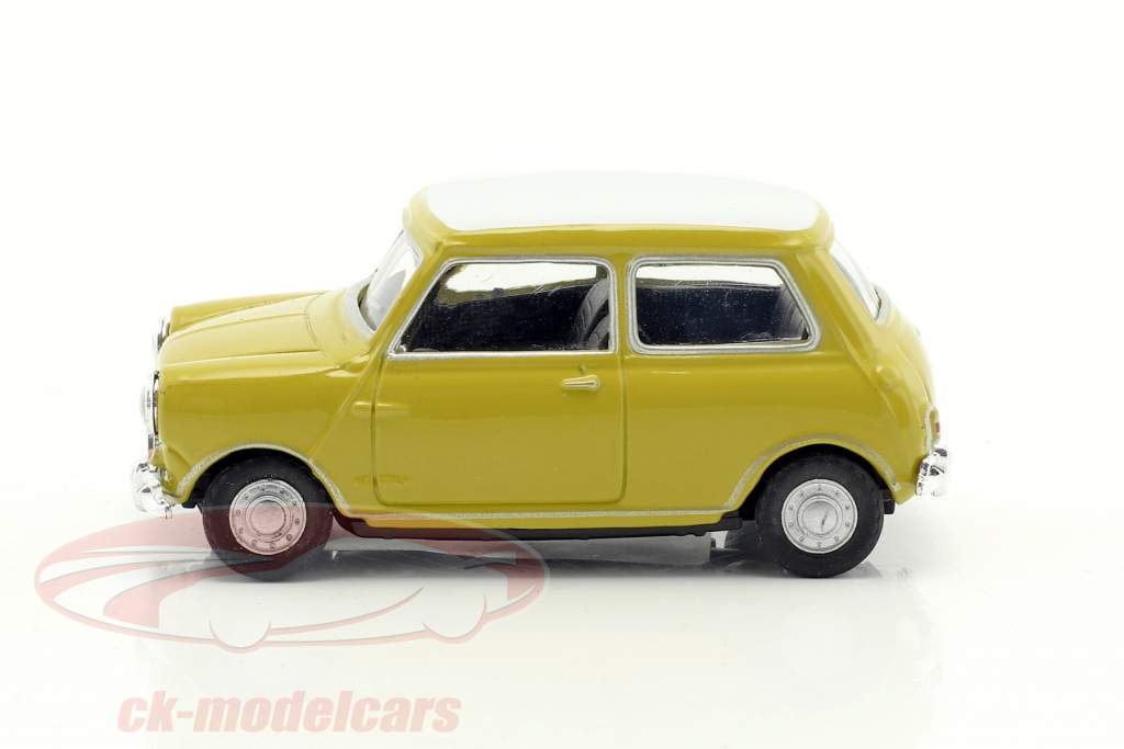 Mini Cooper 築 1969 マスタード 黄色 / 白 1:43 Cararama