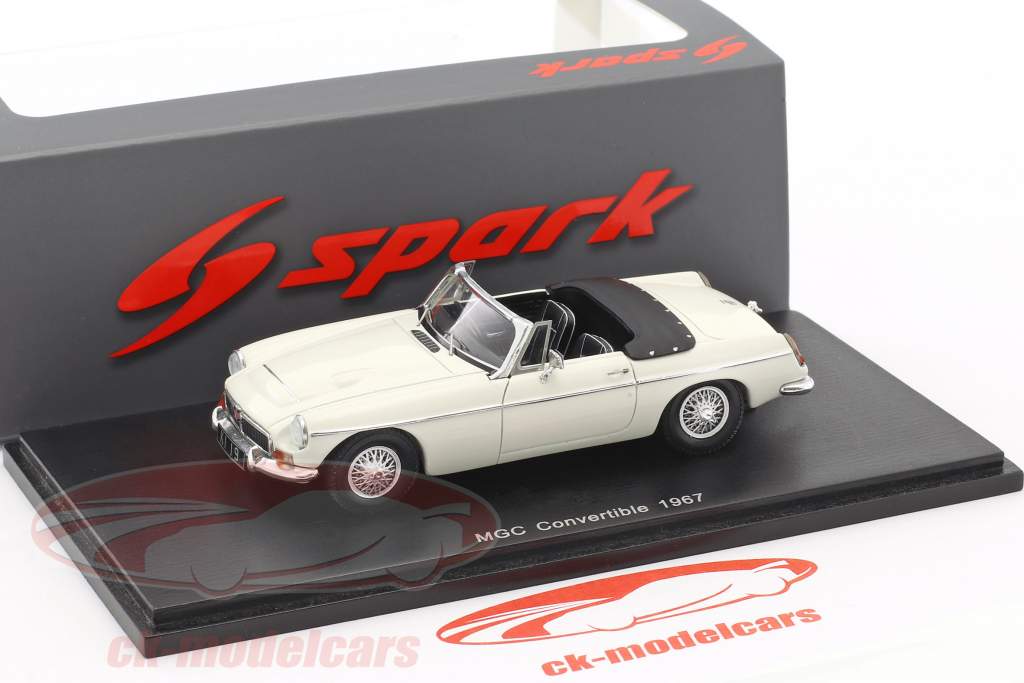 MG MGC convertible année de construction 1967 blanc 1:43 Spark