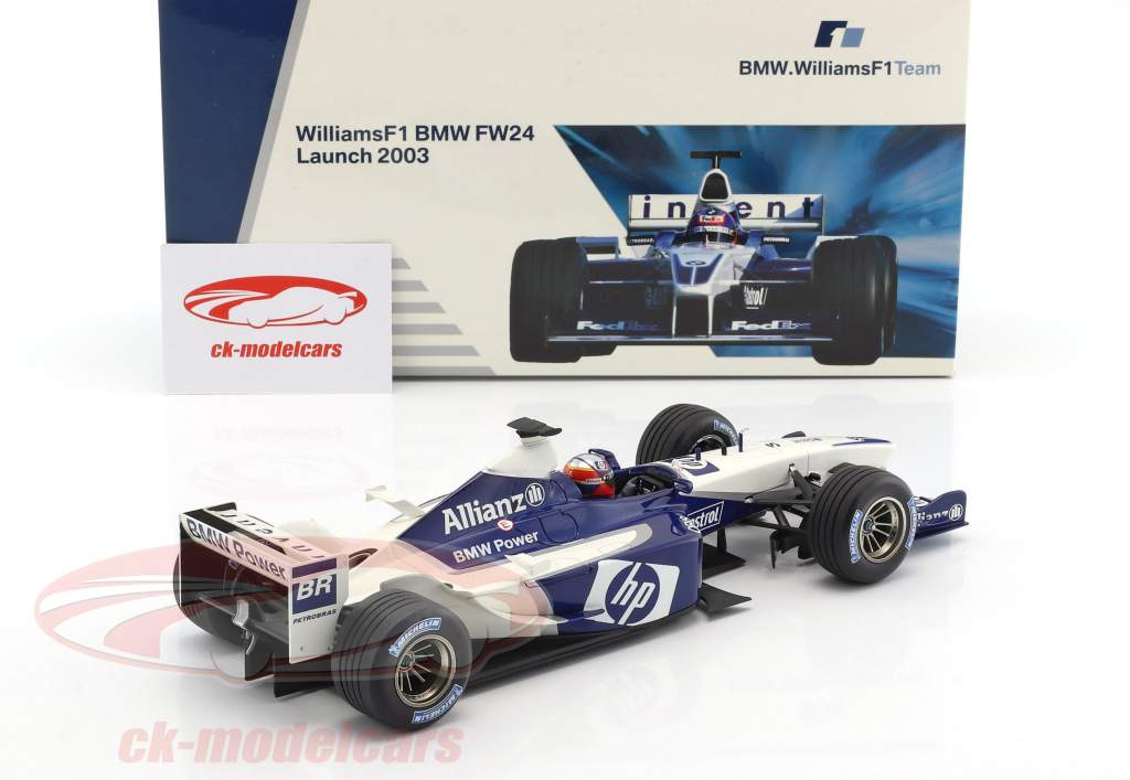 ミニカー Hot Wheels Williams F1 1/18 HotWheels 1:18 Juan Pablo Montoya Williams FW24 #3 Launch