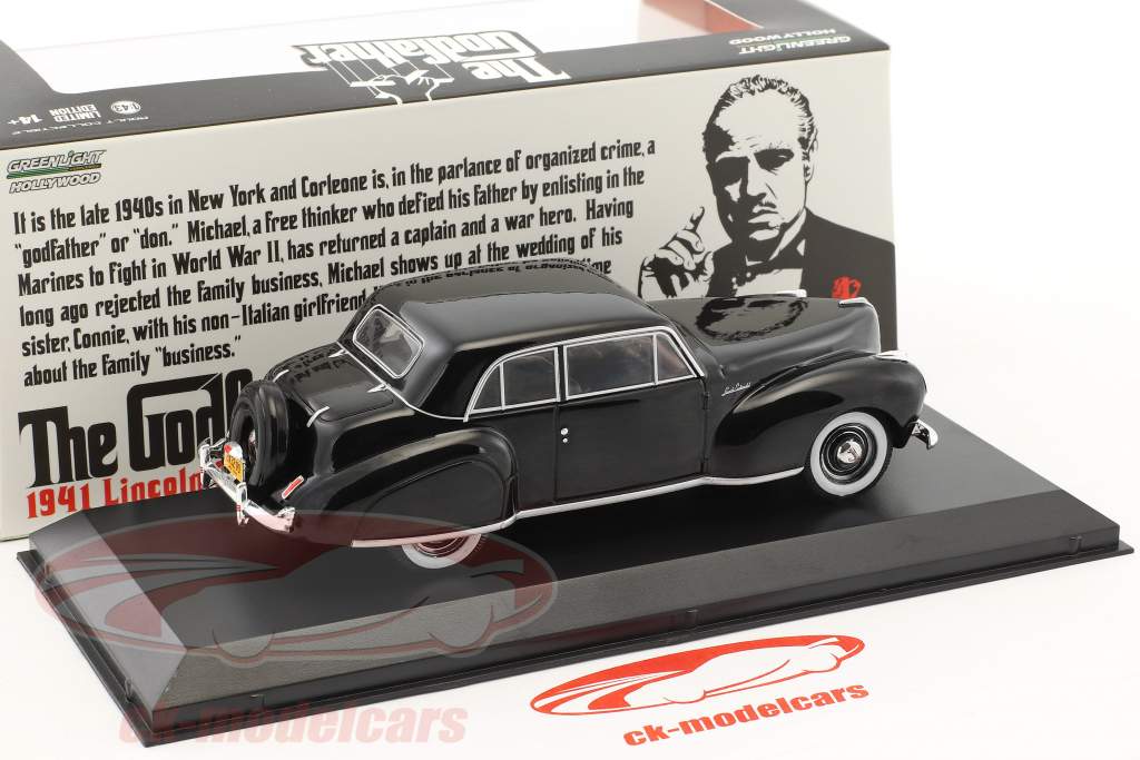 Lincoln Continental película The Godfather 1972 negro 1:43 Greenlight