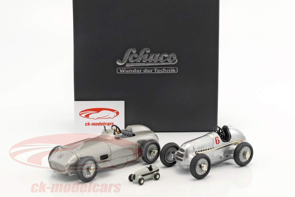 3-Car sæt Kompressor Studio 1 +  Studio VII  + Piccolo Studio sølv / grau 1:18 Schuco