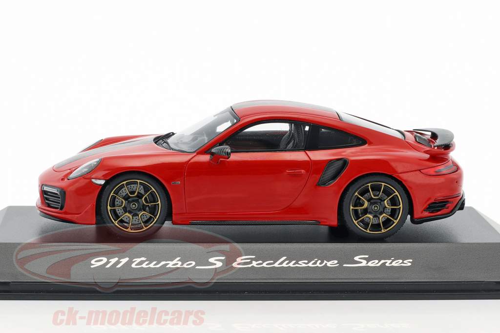Porsche 911 (991) Turbo S Exclusives Series red metallic 1:43 Spark